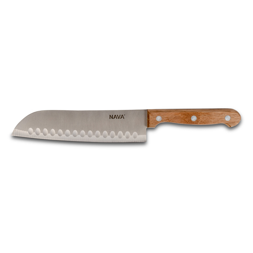 Stainless steel Santoku knife "Terrestrial" with wooden handle 29.5cm