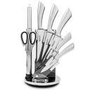 Stainless steel knife set of 8pcs on acrylic stand