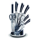 Stainless steel knife set of 8pcs on acrylic stand