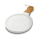 Porcelain plate "Terrestrial" with bamboo handle 35cm