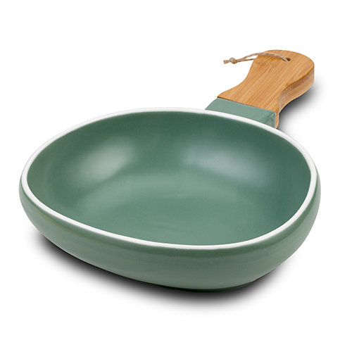 Porcelain plate "Terrestrial" with bamboo handle 31.5cm