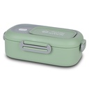 Rectangular stainless steel lunch box "We Care", green 800ml