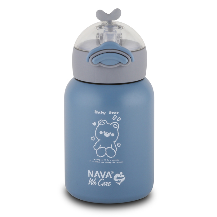 Stainless steel insulated water bottle "We Care" blue 350ml
