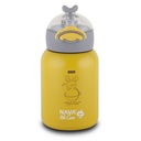 Stainless steel insulated water bottle "We Care", yellow 350ml