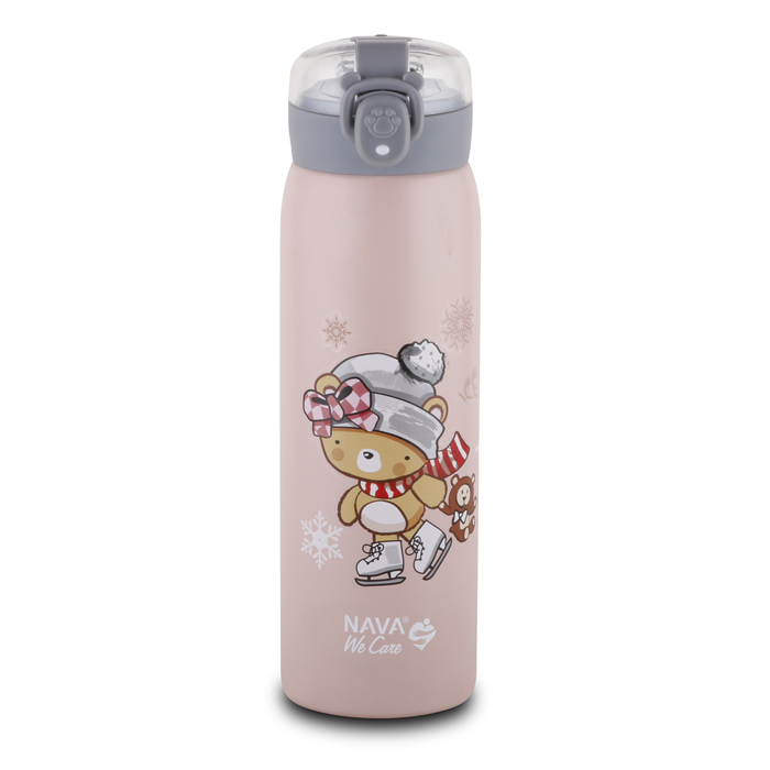 Stainless steel insulated water bottle "We Care" pink 500ml