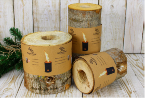 WOOD TORCH WITH NATURE WAX OUTDOOR 15X18CM VIKING WOOD TORCH +/- 60min