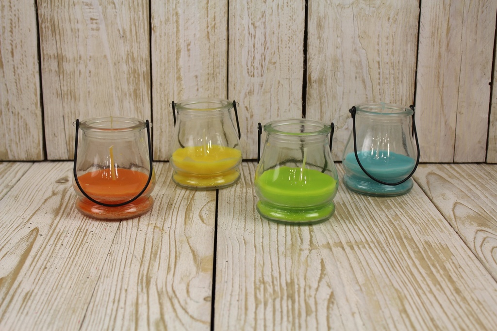 CITRONELLA FILLED HANGING GLASS 9,3X9,8 CM IN/OUT 25Hrs