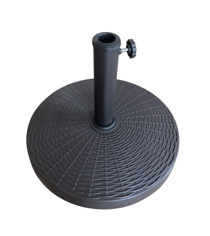 umbrella Base 18.9 in Dia 13.39 in H, Round Resin Steel and Plastic