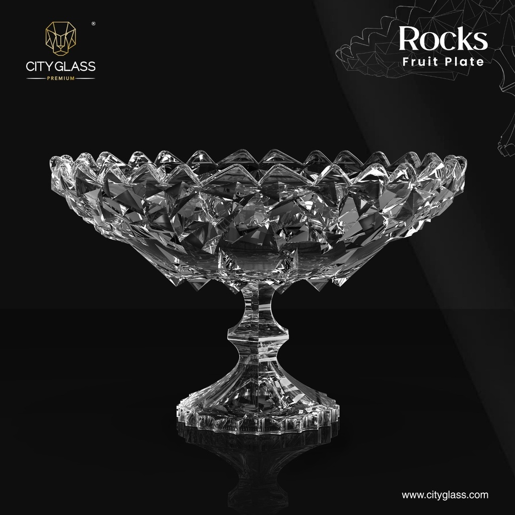 Rocks Fruit Bowl With Stem -30 CM Tray Gift Box