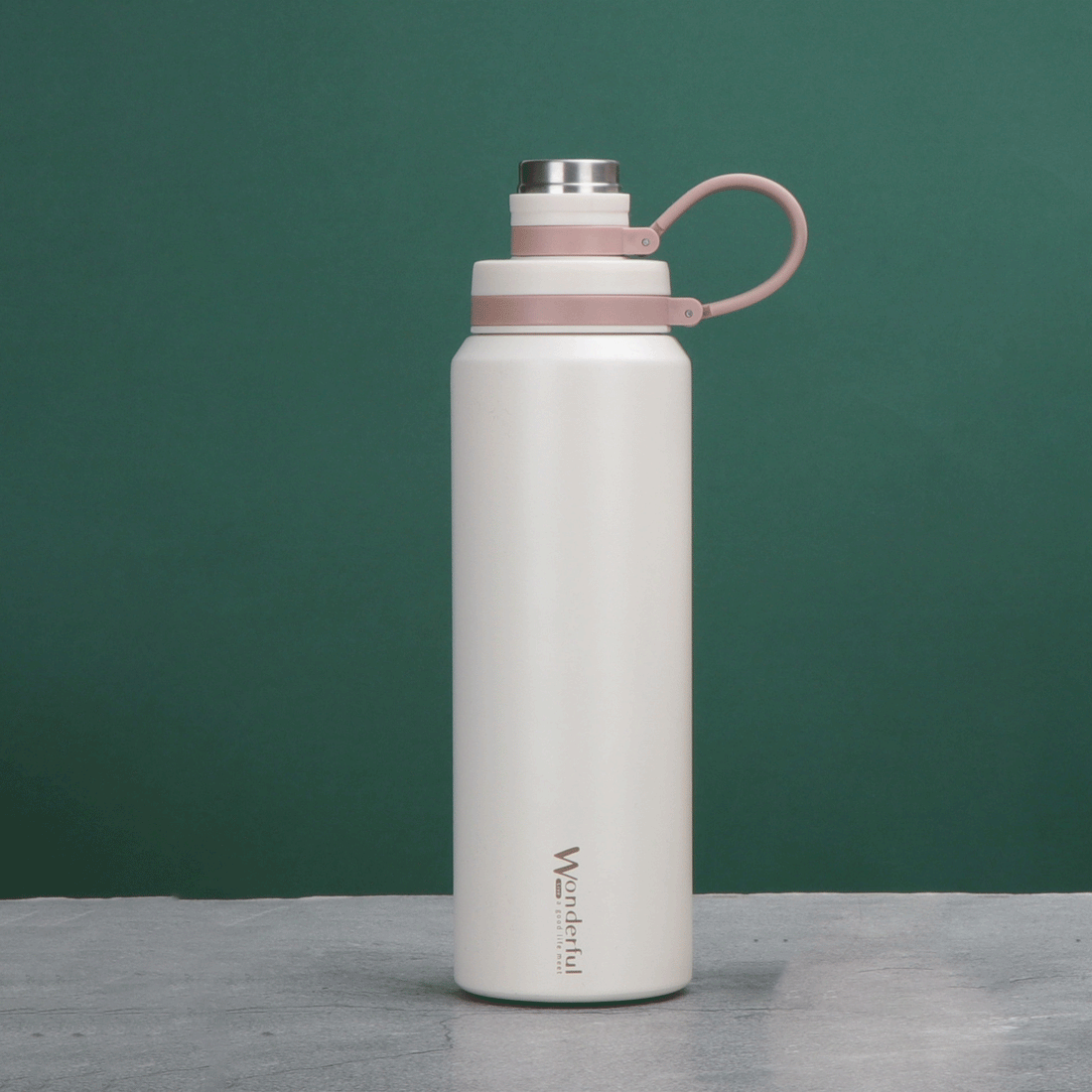 Coffee and Water Bottle Stainless Steel 600ML SSB-004-Cream