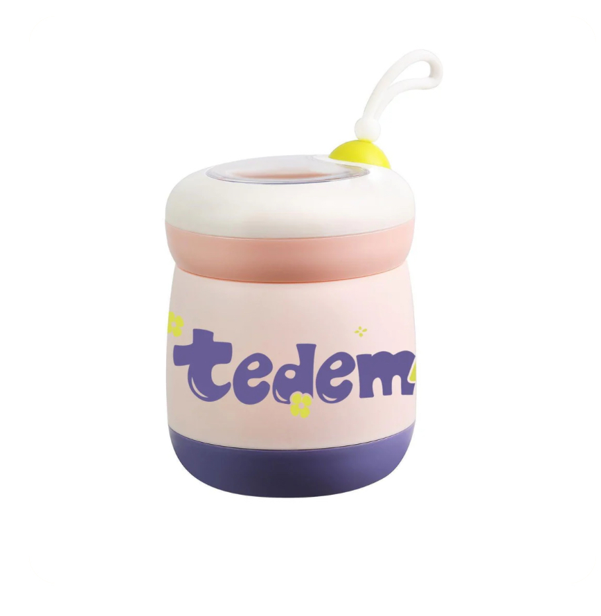 Lunch Box Stainless Steel with Spoon Mix Colors LBS-016-Pink