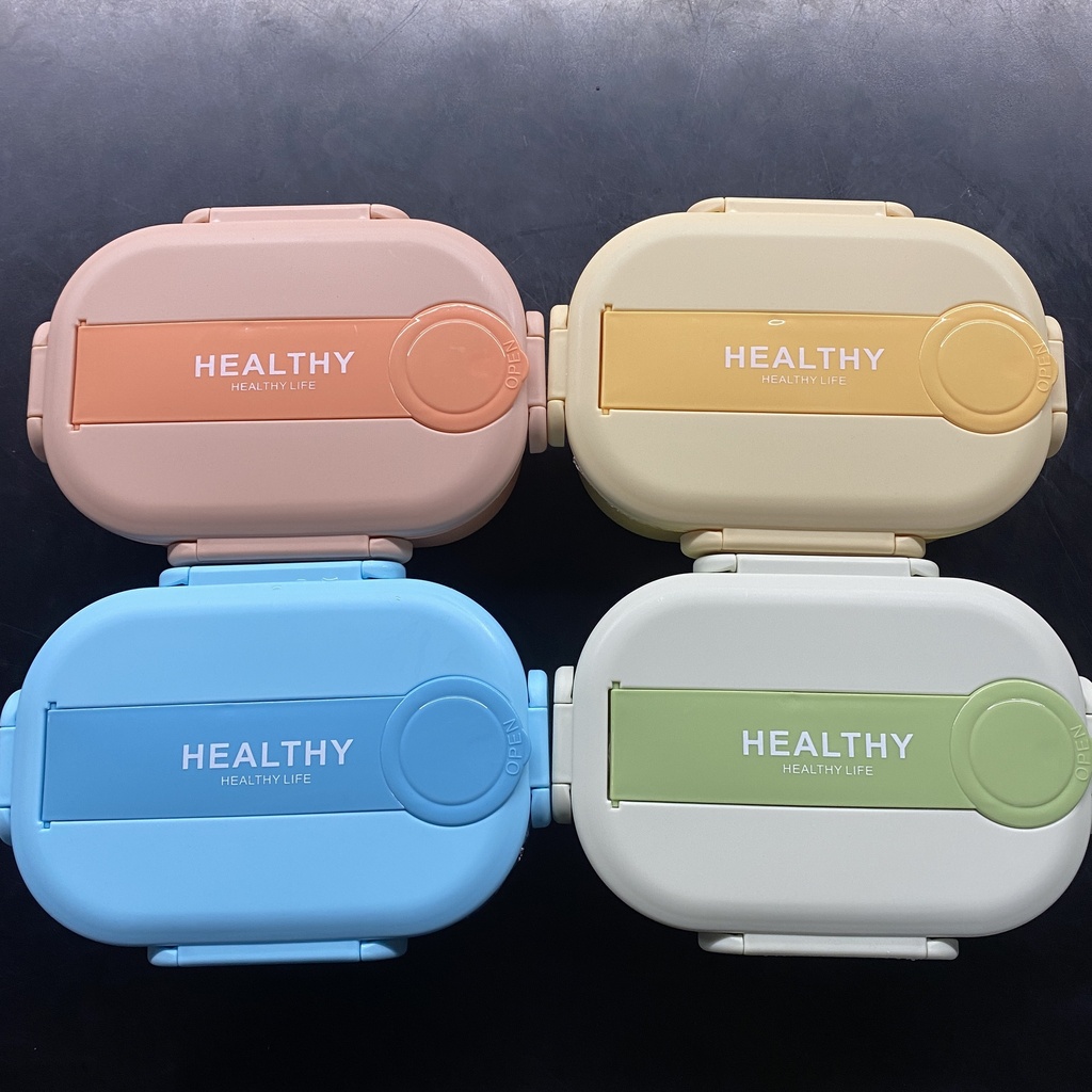 Lunch Box Stainless Steel with Spoon Mix Colors 1123-43