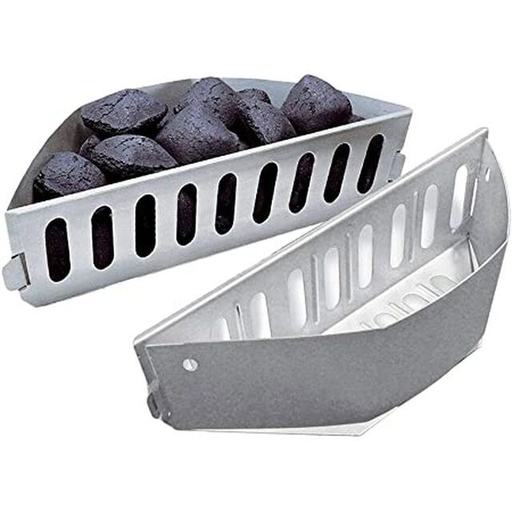 [1000441] CHARCOAL BRIQUETTE HOLDERS, ZINC, SET 2PCS. SIZE 36X13XH8CM
