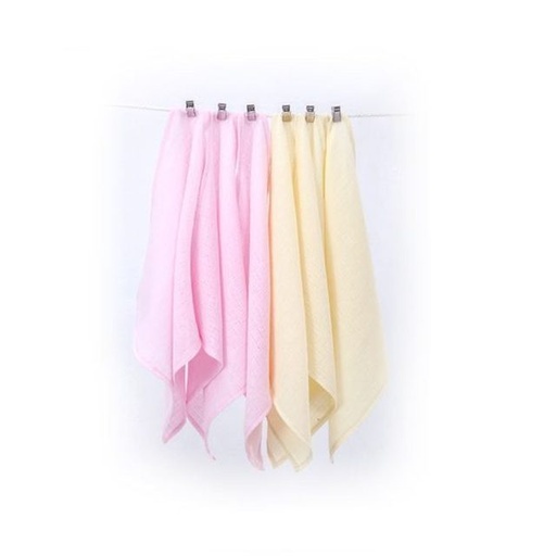 [1000792] TCM00166 Muslin Mouth Cloth 6 piece set 30x30cm - pink