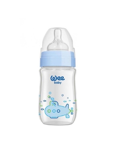 [1001575] Heat Resistant Patterned Classical + Wide Neck Glass Fedding Bottle 180 ml No:1 - 140