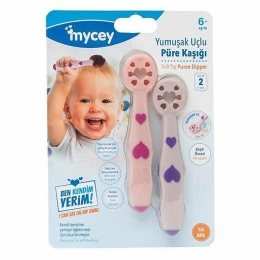[1001738] Soft Tip Puree Dipper 2 Pcs Pink - TCM06210