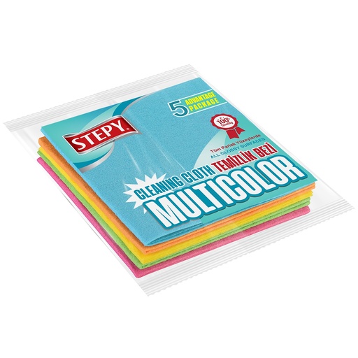 [1003263] STEPY  MULTI COLOR 5 PCS CLEANING CLOTH 34*35 cm