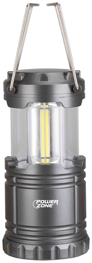 [1003848] PowerZone Collapsible Camping Lantern, LED Lamp, White Light, ABS, Silvery Black Gun-Metal Finish