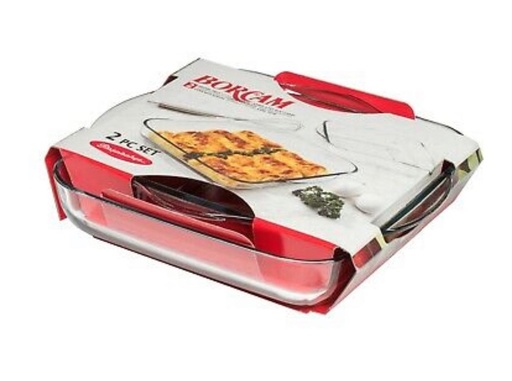 [1004075] set Borgam  two pcs rectangular glass trays, sizes
3.2 + 1.95 litres