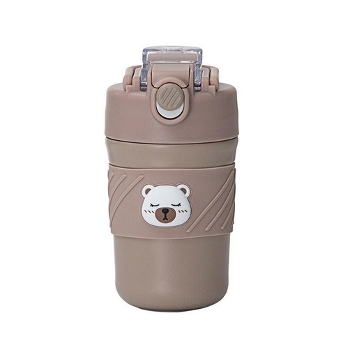 [1004146] Coffee and Water Bottle Stainless Steel 450ML SSB-002-Brown