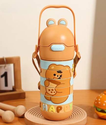 [1004183] Kids Water Bottle Stainless Steel 300ML SSB-024 Brown