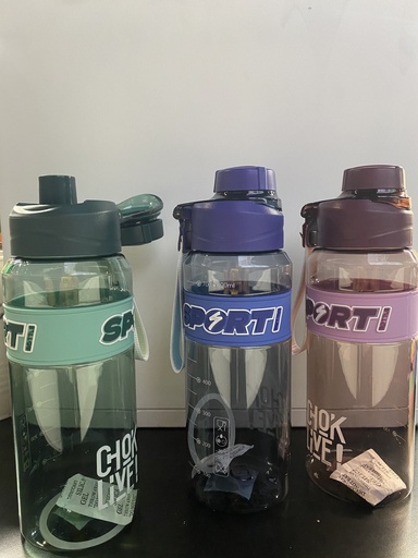 [1004274] Water Bottle Plastic Assorted colors 800ML 1123-14 Water Bottle